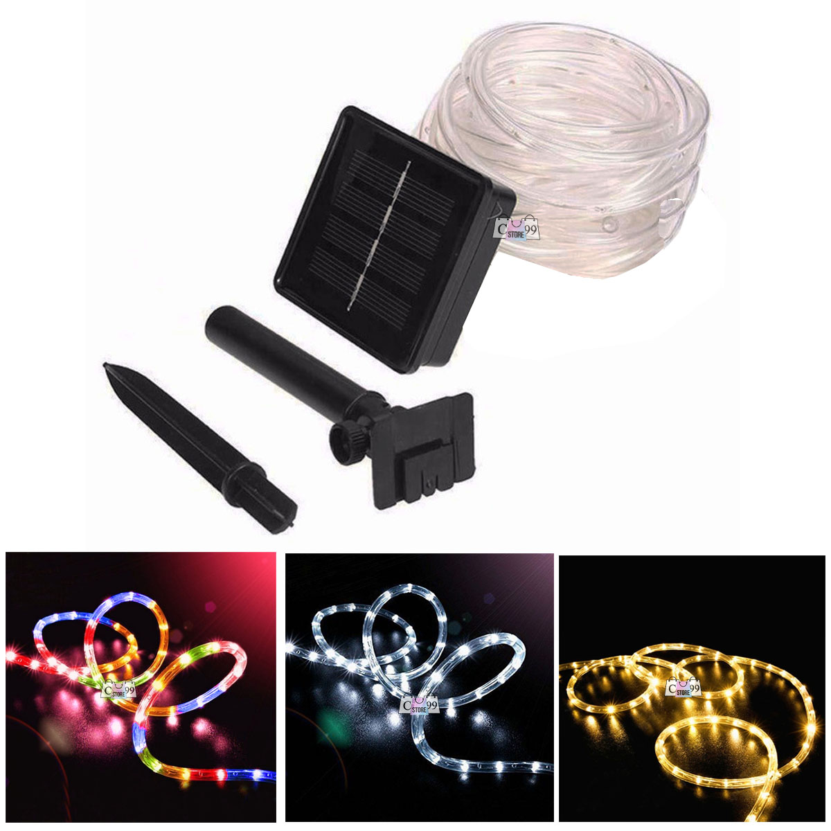 Manguera Solar Luces Navidad 10 Metros